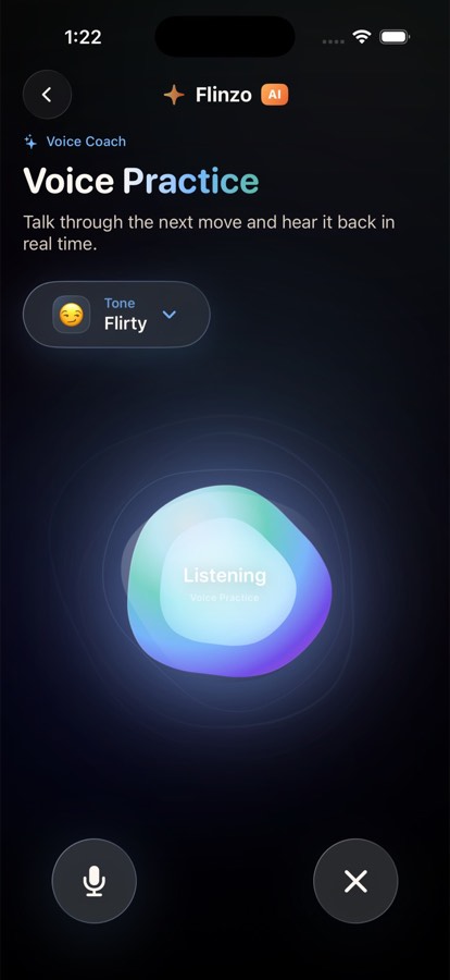 Voice Practice screen